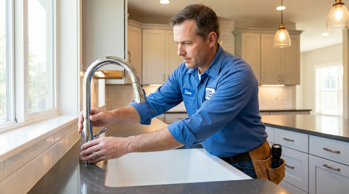 Kitchen faucet installation by Johns Plumbing LLC in Falconer
