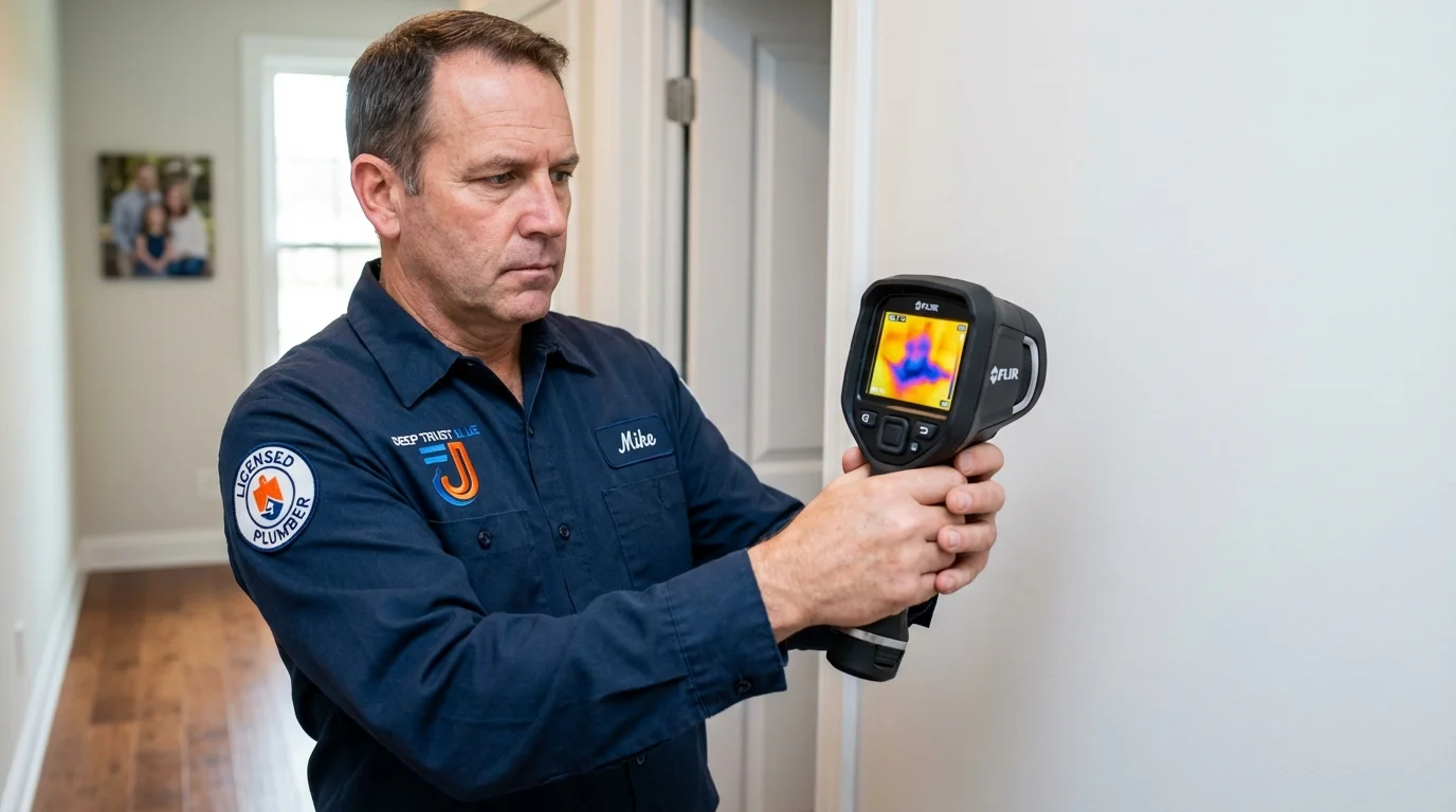 Thermal imaging leak detection by Johns Plumbing LLC in Falconer